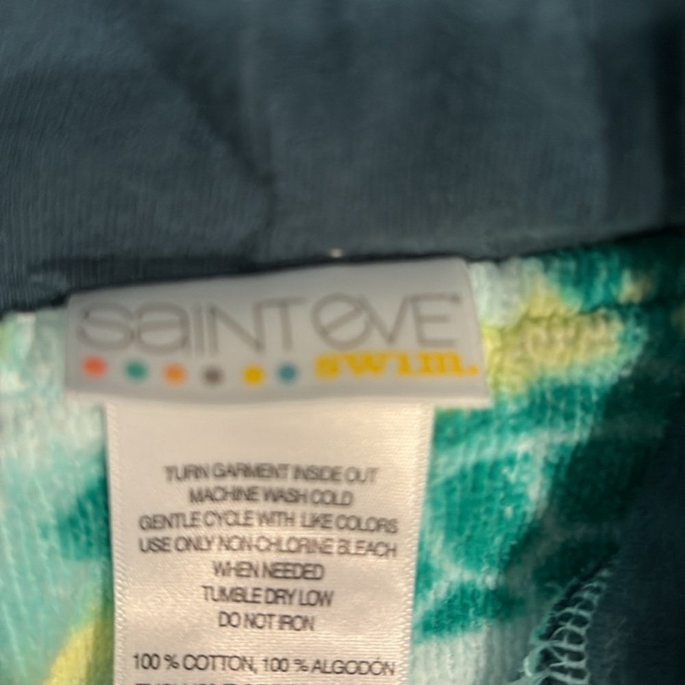 Saint Eve Swim Small 7/8 Green Sea Turtle Print Bathrobe Robe Swim Cover Up - Picture 5 of 5